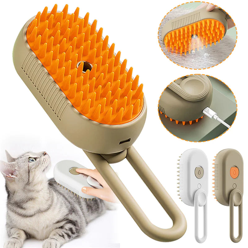 Escova de Limpeza a Vapor/Massagem para Pets